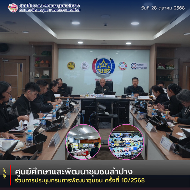 ศพช.ลำปาง ร่วมการประชุมกรมการพัฒนาชุมชน ครั้งที่ 10/2568